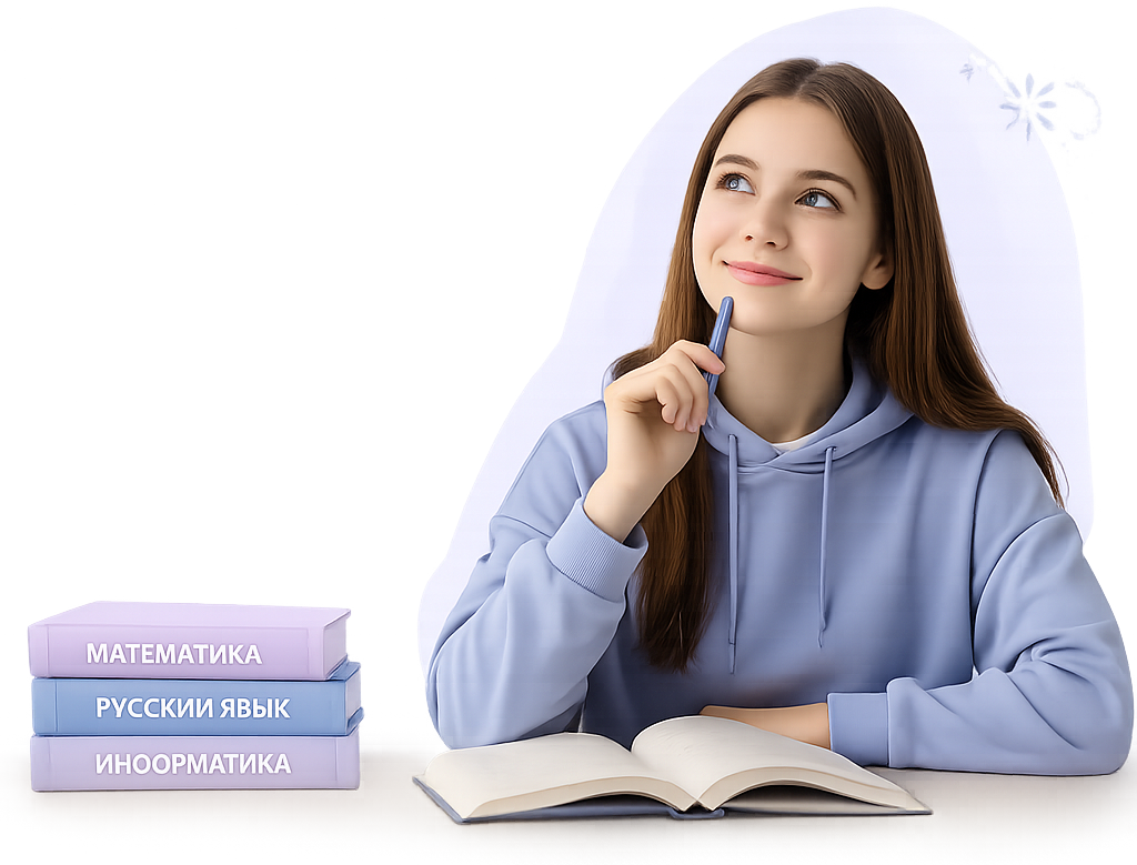 Ученица с книгой готовится к ЕГЭ